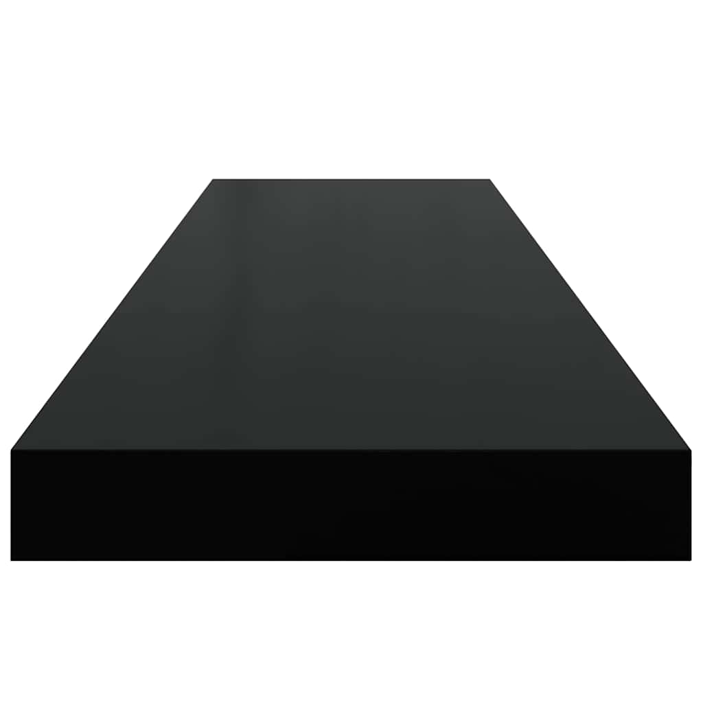 4 db magasfényű fekete MDF fali polc 90 x 23,5 x 3,8 cm 8