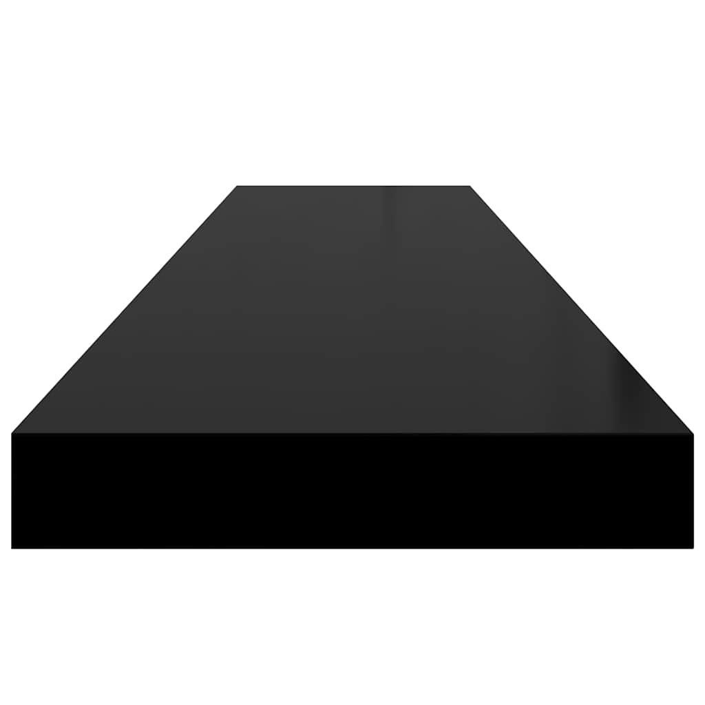 Magasfényű fekete MDF lebegő fali polc 120 x 23,5 x 3,8 cm 7