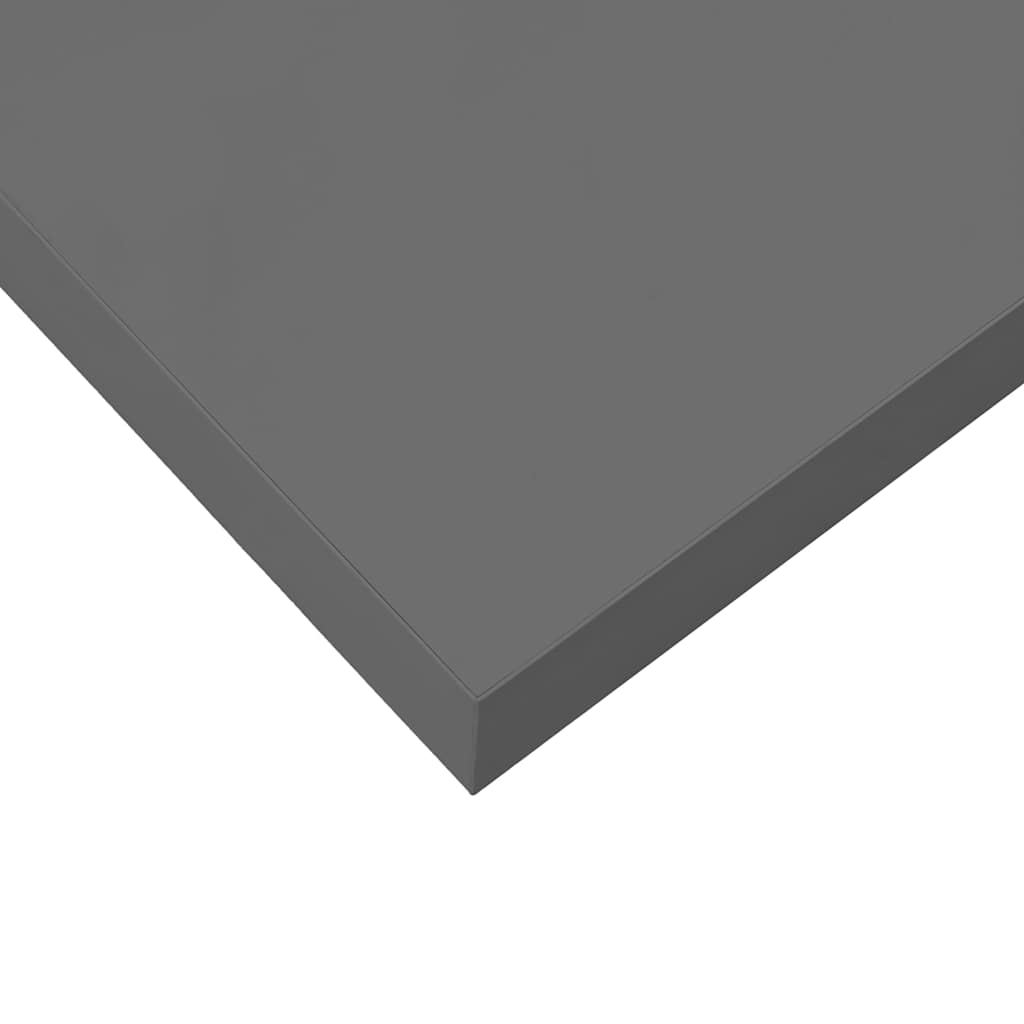 4 db magasfényű szürke MDF lebegő fali polc 40 x 23,5 x 3,8 cm 12