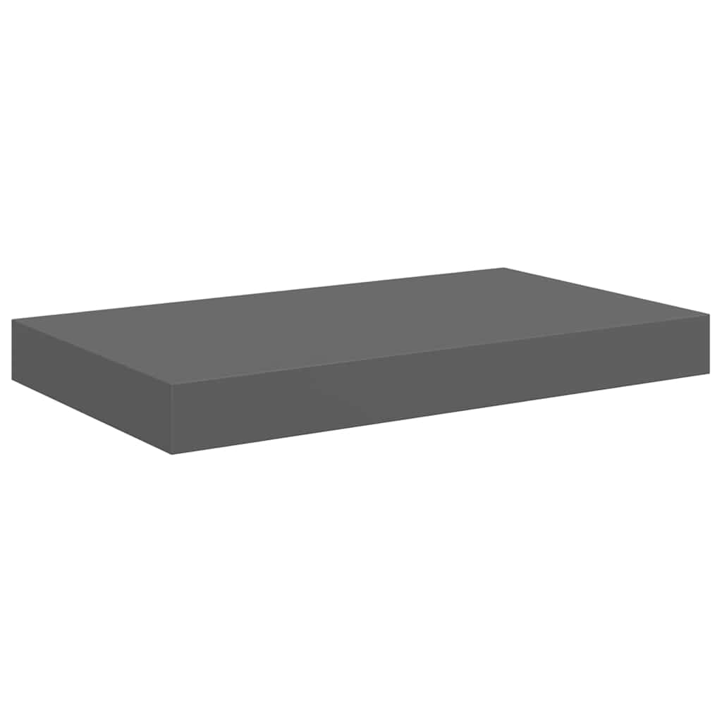 4 db magasfényű szürke MDF lebegő fali polc 40 x 23,5 x 3,8 cm 6