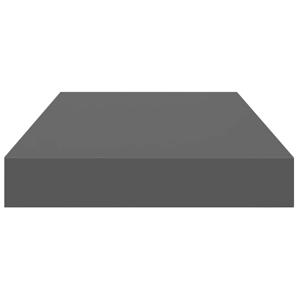 4 db magasfényű szürke MDF lebegő fali polc 40 x 23,5 x 3,8 cm 8