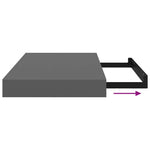 4 db magasfényű szürke MDF lebegő fali polc 40 x 23,5 x 3,8 cm 11