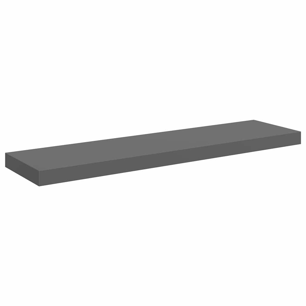 Magasfényű szürke MDF fali polc 90 x 23,5 x 3,8 cm 2