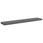 Magasfényű szürke MDF lebegő fali polc 120 x 23,5 x 3,8 cm 2