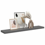 Magasfényű szürke MDF lebegő fali polc 120 x 23,5 x 3,8 cm 5