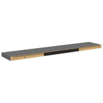 Magasfényű szürke MDF lebegő fali polc 120 x 23,5 x 3,8 cm 8