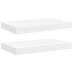 2 db fehér MDF lebegő fali polc 40 x 23,5 x 3,8 cm 2