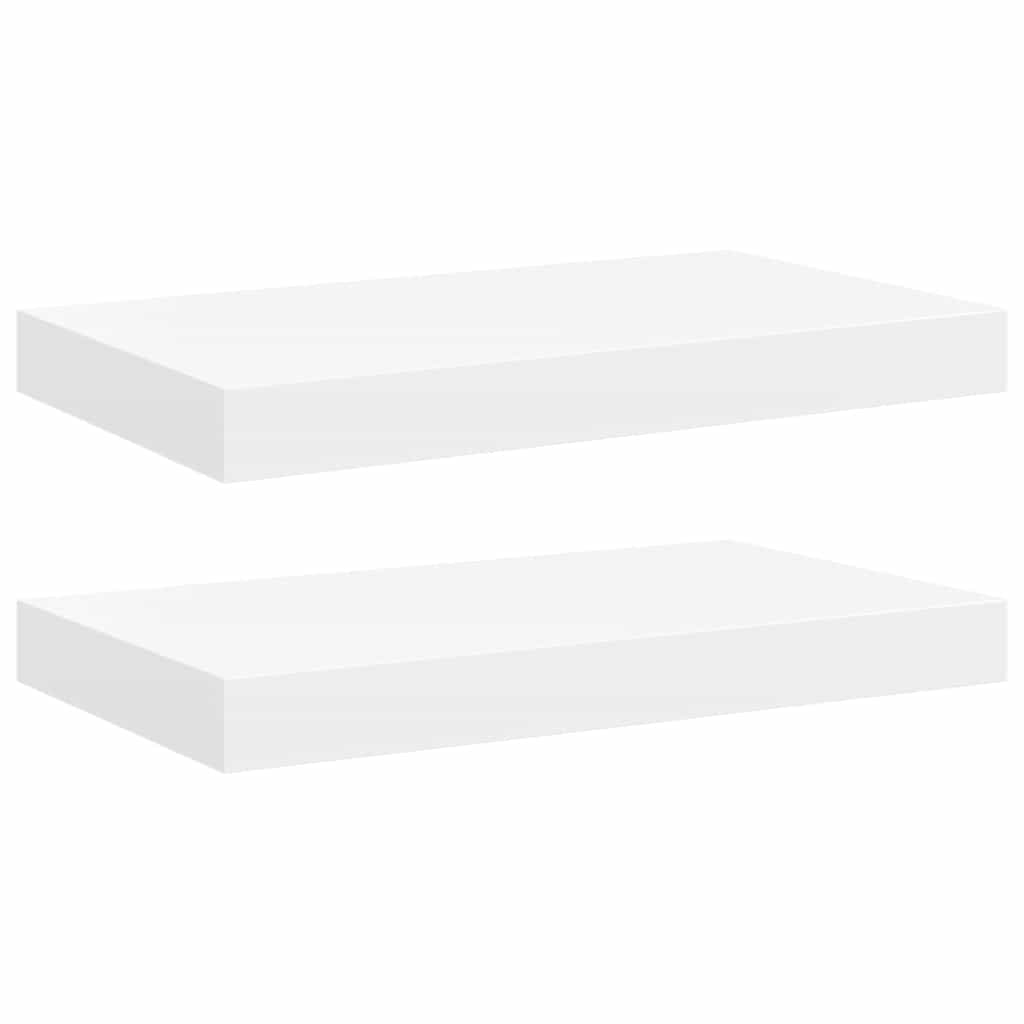 2 db fehér MDF lebegő fali polc 40 x 23,5 x 3,8 cm 2