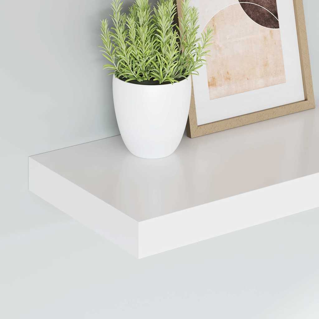 2 db fehér MDF lebegő fali polc 40 x 23,5 x 3,8 cm 4