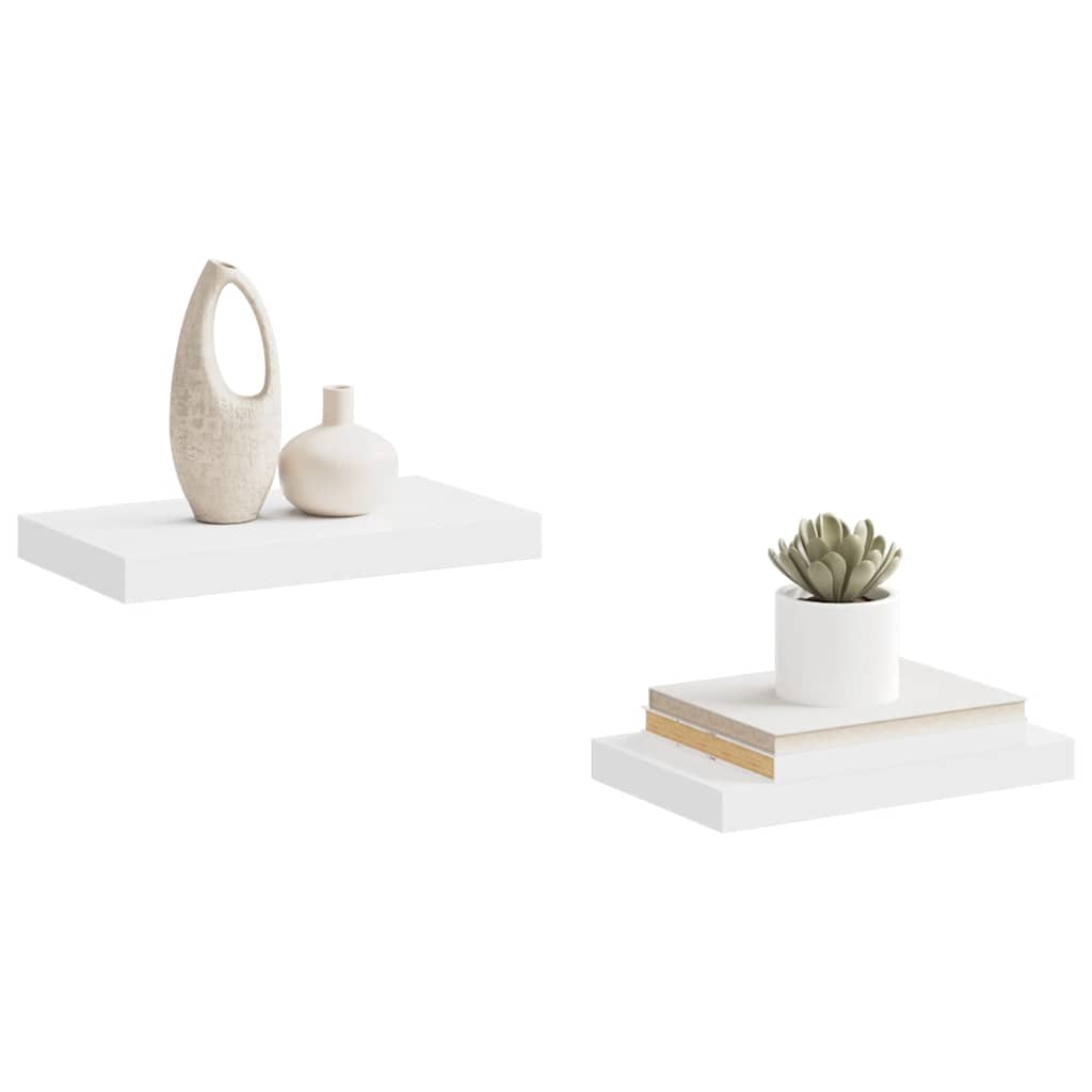 2 db fehér MDF lebegő fali polc 40 x 23,5 x 3,8 cm 5