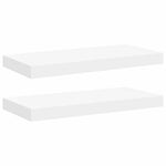 2 db fehér MDF lebegő fali polc 50 x 23,5 x 3,8 cm 2
