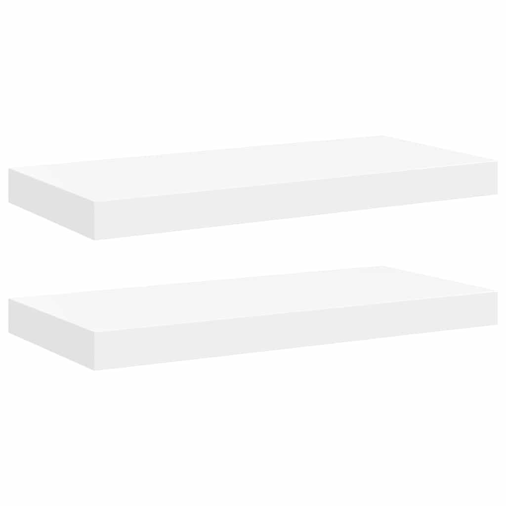 2 db fehér MDF lebegő fali polc 50 x 23,5 x 3,8 cm 2