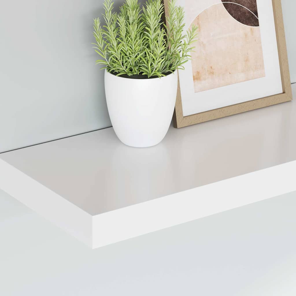 2 db fehér MDF lebegő fali polc 50 x 23,5 x 3,8 cm 4