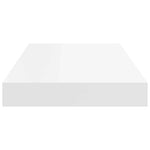 2 db fehér MDF lebegő fali polc 50 x 23,5 x 3,8 cm 8