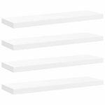 4 db fehér MDF lebegő fali polc 80 x 23,5 x 3,8 cm 2