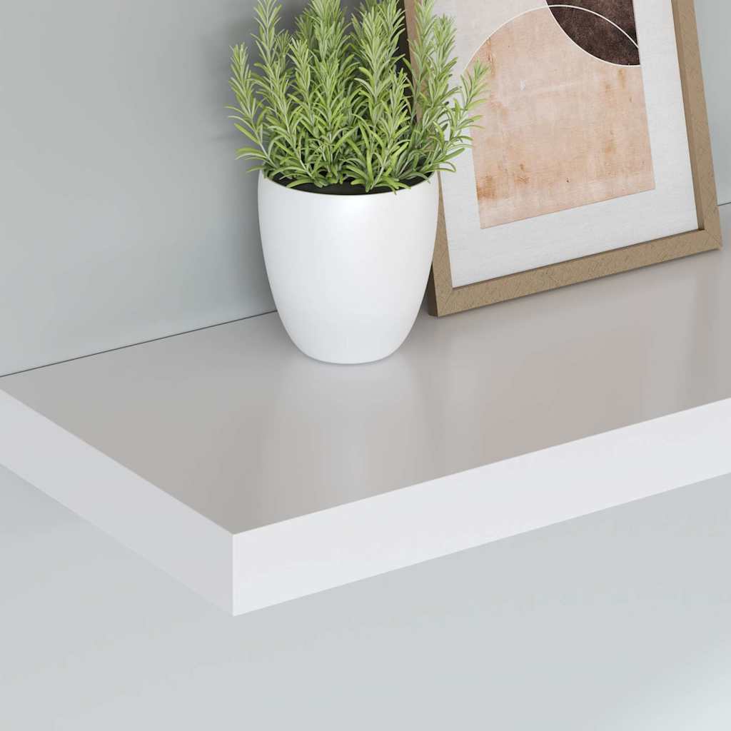 4 db fehér MDF lebegő fali polc 80 x 23,5 x 3,8 cm 4