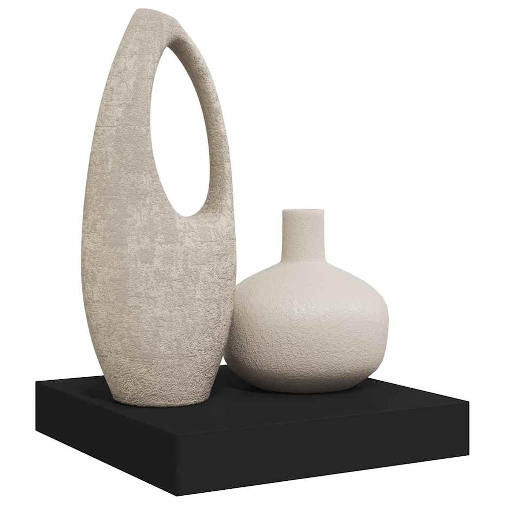 Fekete MDF lebegő fali polc 23 x 23,5 x 3,8 cm 5