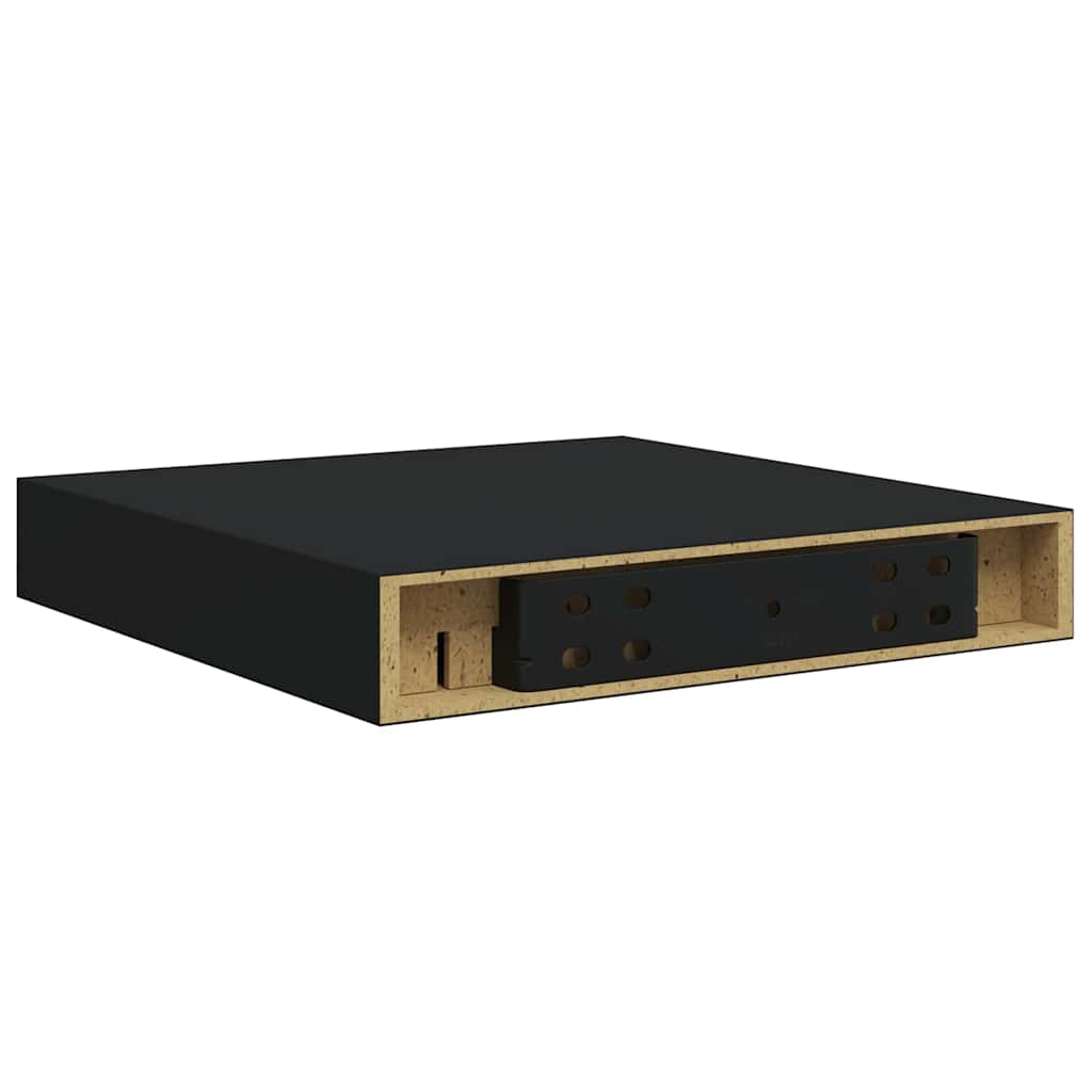 Fekete MDF lebegő fali polc 23 x 23,5 x 3,8 cm 8