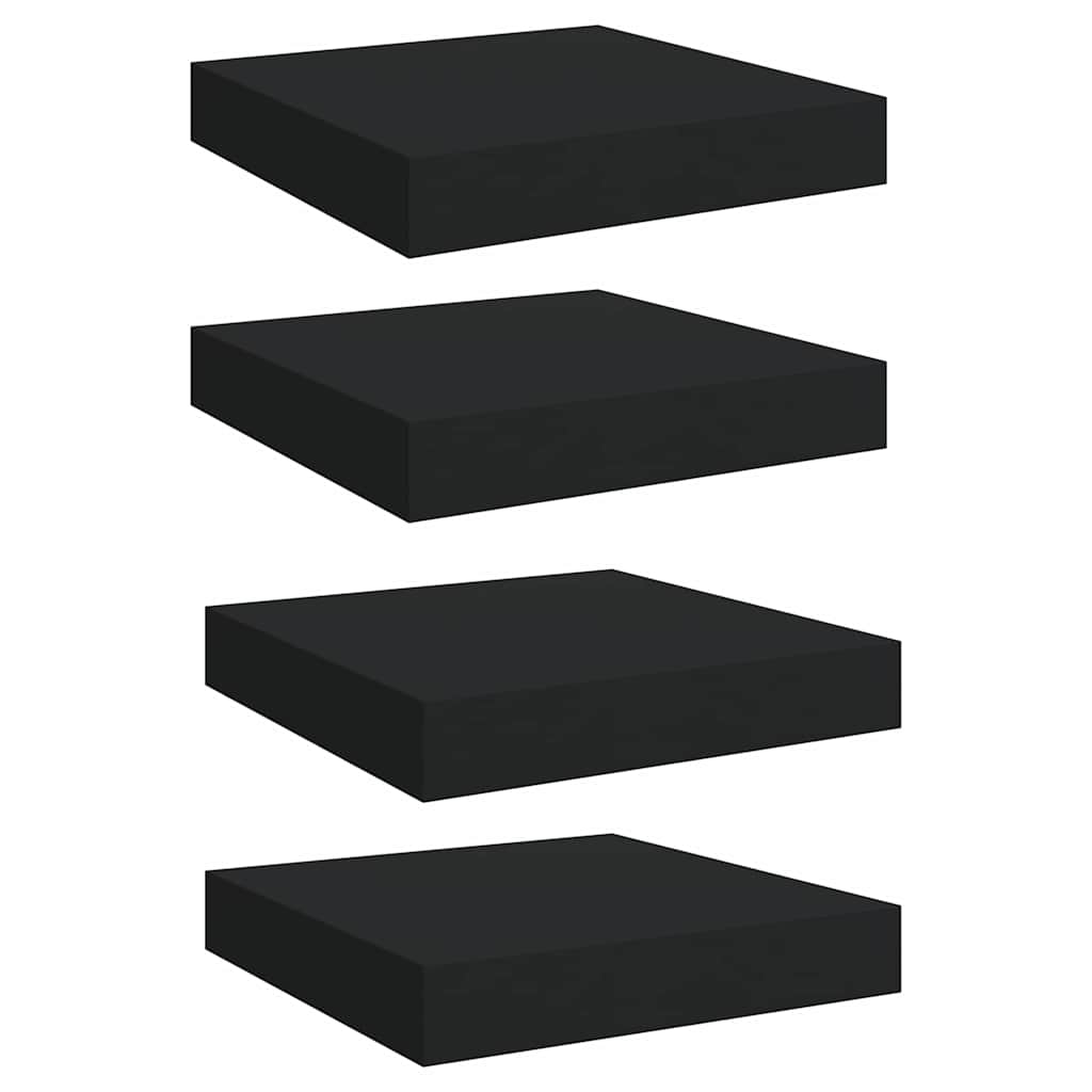4 db fekete MDF fali polc 23 x 23,5 x 3,8 cm 2