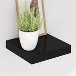 4 db fekete MDF fali polc 23 x 23,5 x 3,8 cm 4
