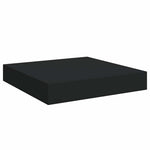 4 db fekete MDF fali polc 23 x 23,5 x 3,8 cm 6