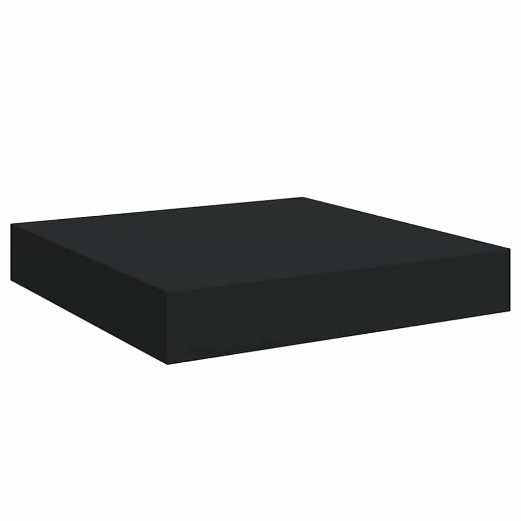 4 db fekete MDF fali polc 23 x 23,5 x 3,8 cm 6