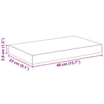 2 db fekete MDF lebegő fali polc 40 x 23,5 x 3,8 cm 15