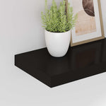 2 db fekete MDF lebegő fali polc 40 x 23,5 x 3,8 cm 4