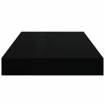 2 db fekete MDF lebegő fali polc 40 x 23,5 x 3,8 cm 8