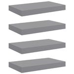4 db szürke MDF lebegő fali polc 40 x 23,5 x 3,8 cm 2