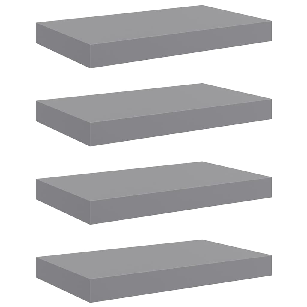 4 db szürke MDF lebegő fali polc 40 x 23,5 x 3,8 cm 2
