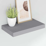 4 db szürke MDF lebegő fali polc 40 x 23,5 x 3,8 cm 4