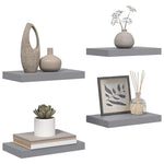 4 db szürke MDF lebegő fali polc 40 x 23,5 x 3,8 cm 5