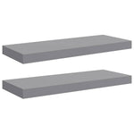 2 db szürke MDF fali polc 60 x 23,5 x 3,8 cm 2