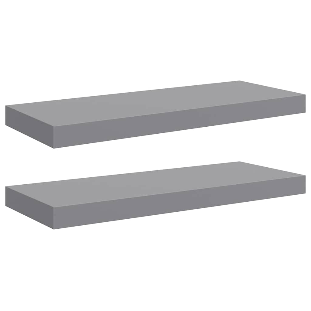 2 db szürke MDF fali polc 60 x 23,5 x 3,8 cm 2