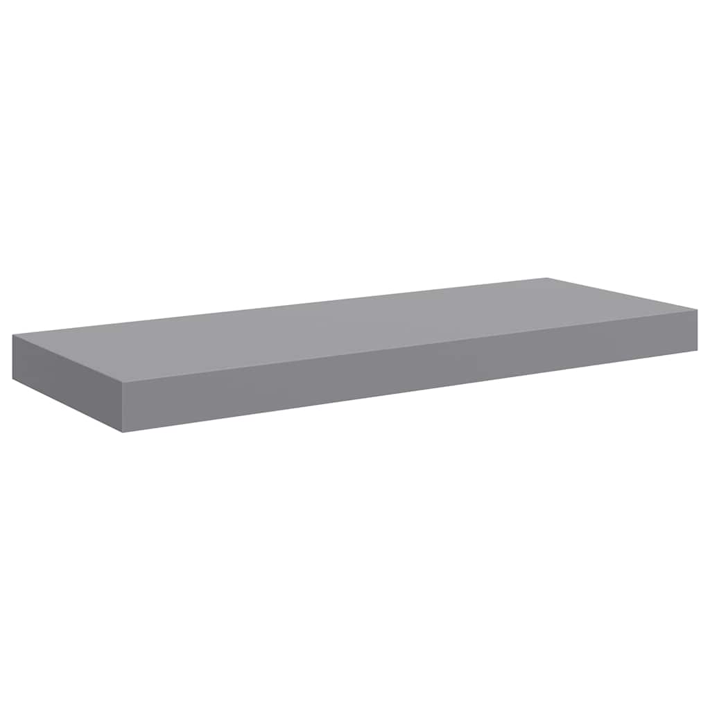 2 db szürke MDF fali polc 60 x 23,5 x 3,8 cm 6