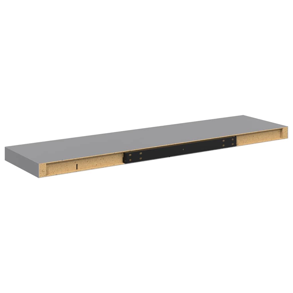 Szürke MDF lebegő fali polc 90 x 23,5 x 3,8 cm 8