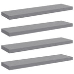 4 db szürke MDF lebegő fali polc 90 x 23,5 x 3,8 cm 2