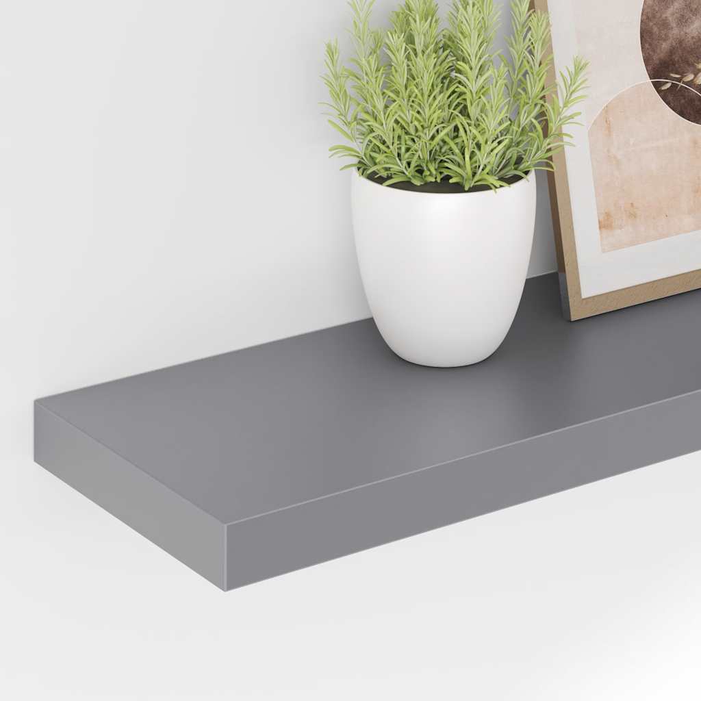 4 db szürke MDF lebegő fali polc 90 x 23,5 x 3,8 cm 4