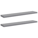 2 db szürke MDF lebegő fali polc 120 x 23,5 x 3,8 cm 2