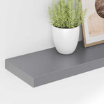 2 db szürke MDF lebegő fali polc 120 x 23,5 x 3,8 cm 4