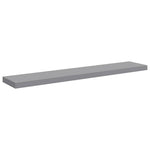 2 db szürke MDF lebegő fali polc 120 x 23,5 x 3,8 cm 6