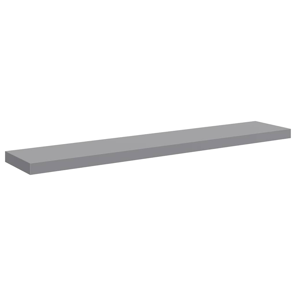 2 db szürke MDF lebegő fali polc 120 x 23,5 x 3,8 cm 6