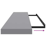 2 db szürke MDF lebegő fali polc 120 x 23,5 x 3,8 cm 11