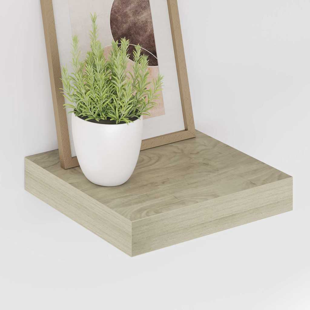 Tölgyszínű MDF lebegő fali polc 23 x 23,5 x 3,8 cm 4