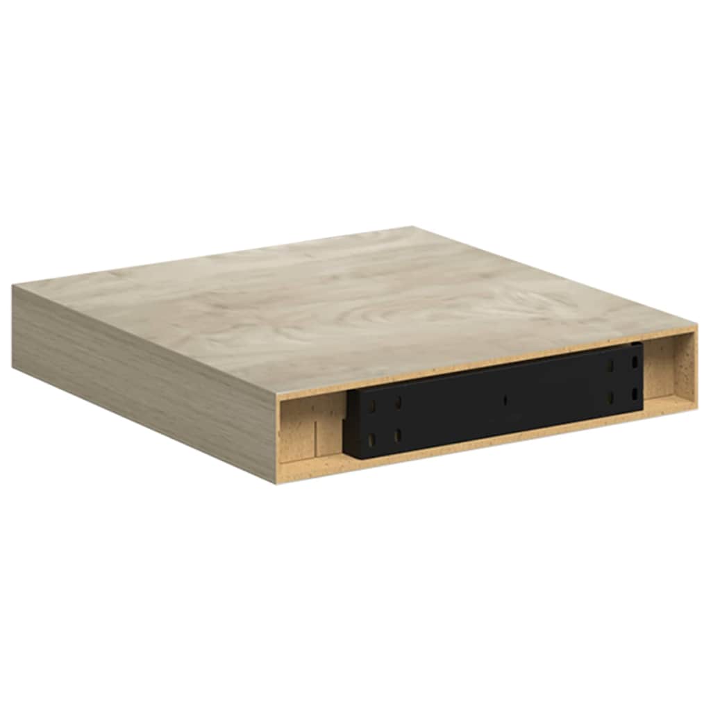 Tölgyszínű MDF lebegő fali polc 23 x 23,5 x 3,8 cm 8