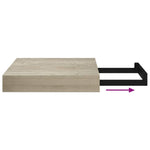 4 db tölgyszínű MDF lebegő fali polc 23 x 23,5 x 3,8 cm 11