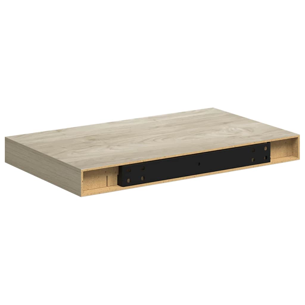Tölgyszínű MDF lebegő fali polc 40 x 23,5 x 3,8 cm 8