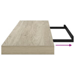 Tölgyszínű MDF lebegő fali polc 90 x 23,5 x 3,8 cm 10