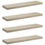4 db tölgyszínű MDF lebegő fali polc 90 x 23,5 x 3,8 cm 2